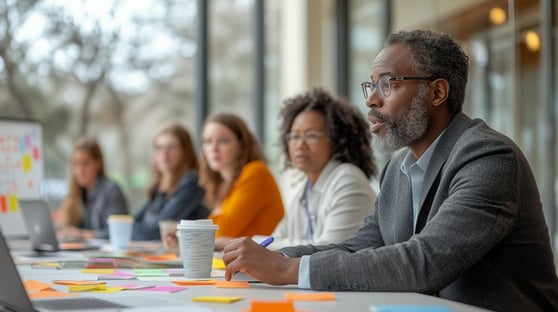 Team meeting in person.