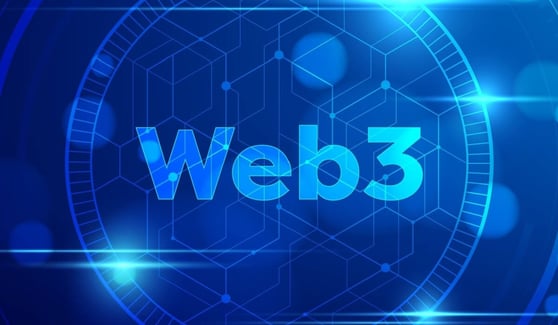 Web3 in blue background