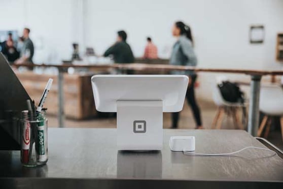 Stripe scanning machine on top of a desk