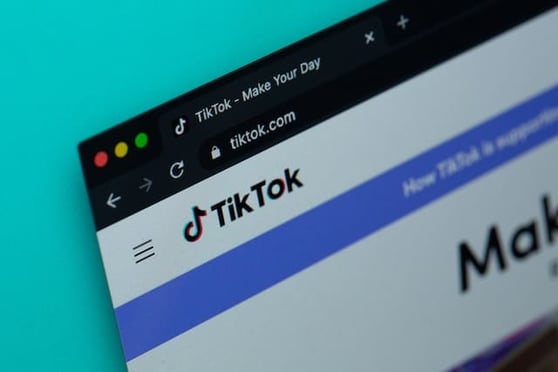 Image of a browser window with the TikTok home page.