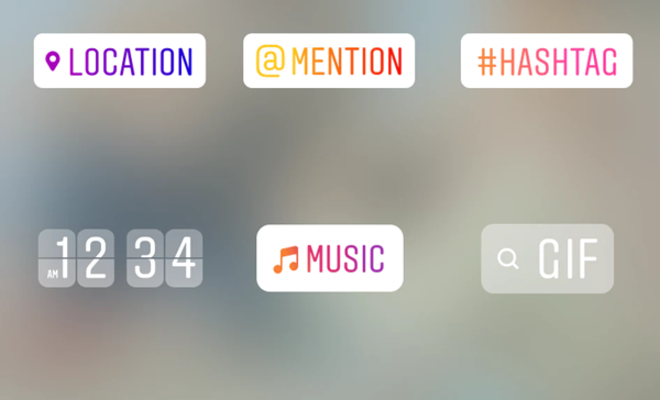 Screenshot of Instagram tags.